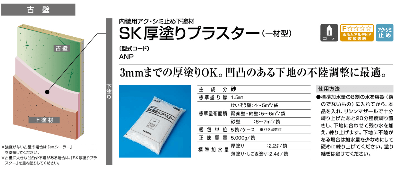 四国化成 SK厚塗りプラスターの通販 送料無料でお届け致します。