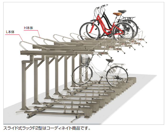 自転車スタンド 四国化成 2段式サイクルラック 2セット-