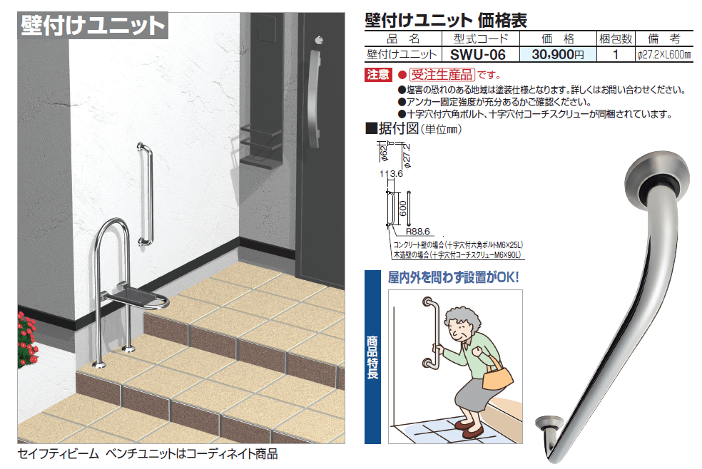 四国化成　セイフティービーム　壁付けユニット画像