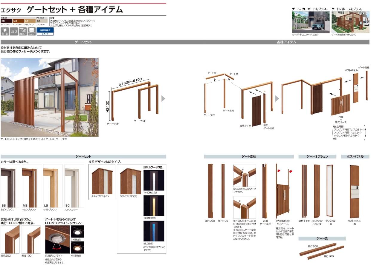 四国化成 エクサク ゲート ポール 門柱 ルーフ スクリーンパネル 門柱 カーポートユニット ルーフスクリーンセット の販売