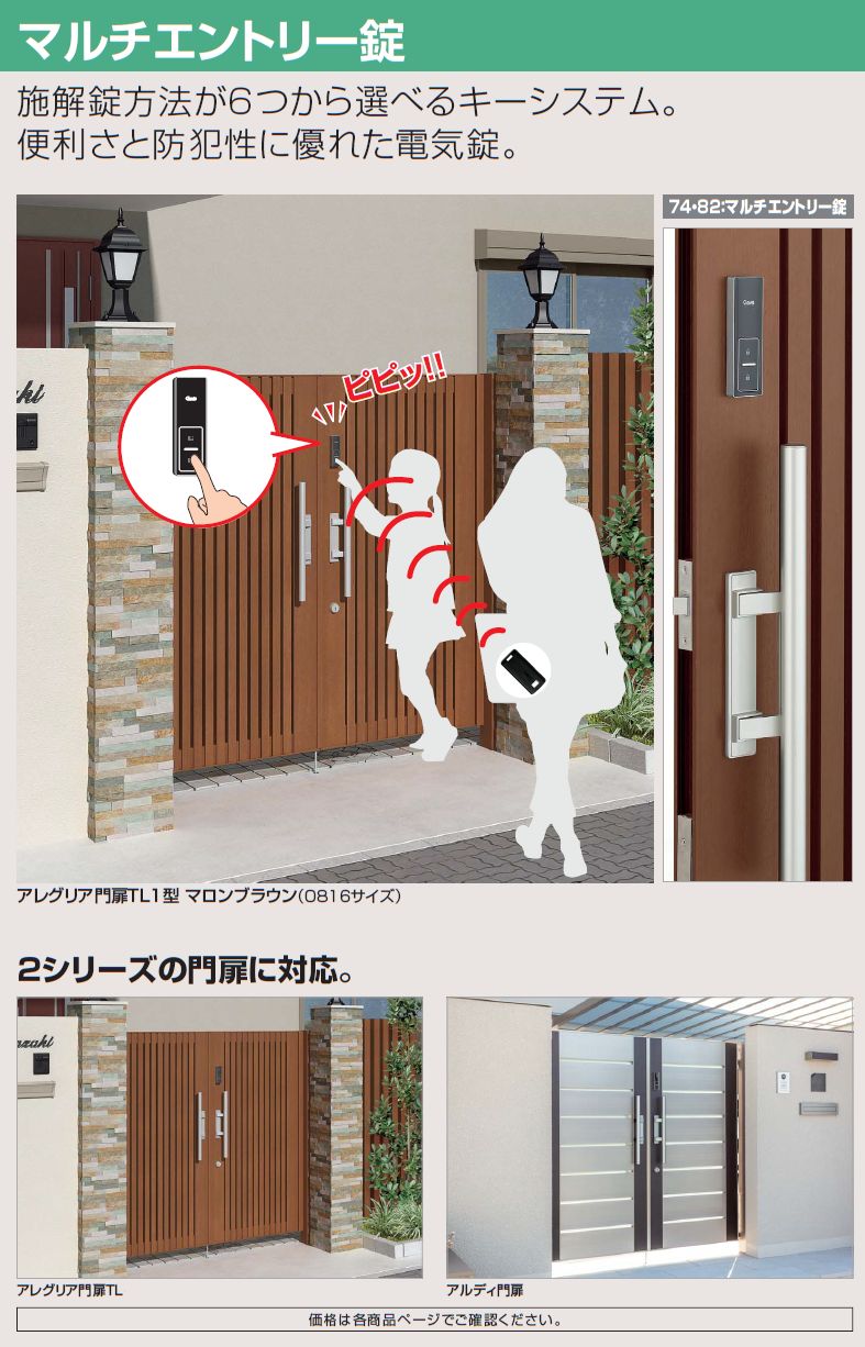 四国化成 アレグリア門扉 TL4型 柱仕様 片開き 0914 木調タイプ マロン